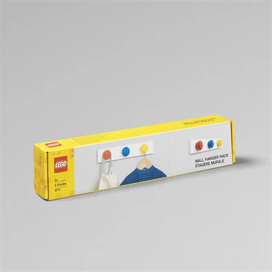 LEGO Fali akasztóállvány, piros, kék, sárga LEGO Fali akasztóállvány, piros, kék, sárga
