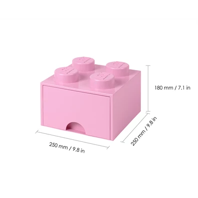 LEGO Fiókos tárolódoboz 2x2, világosrózsaszín