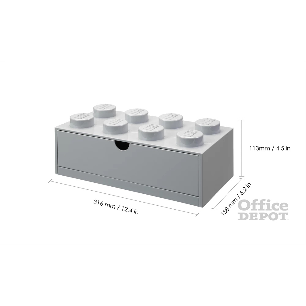 LEGO Fiókos tárolódoboz 2x4,kicsi, szürke