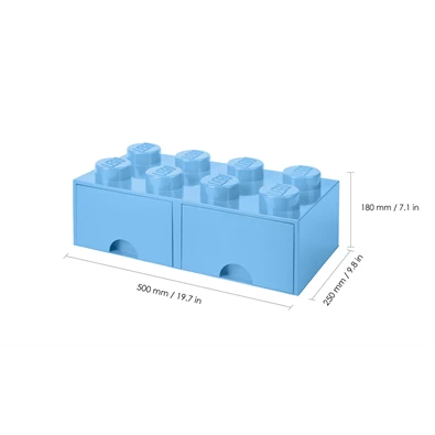 LEGO Fiókos tárolódoboz 2x4, világoskék