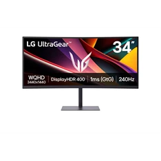 LG 34" 34G630A-B.AEUQ UltraGear WQHD VA 240Hz HDMI/DP/USB/USB-C ívelt gamer monitor