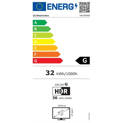 LG 34" 34GX900A-B.AEU WQHD OLED 240Hz HDMI/DP/USB/USB-C ívelt gamer monitor