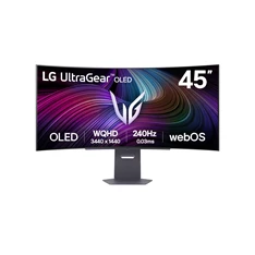 LG 45" 45GX90SA-B.AEU WQHD OLED 240Hz HDMI/DP/USB/RJ45/USB-C ívelt smart gamer monitor