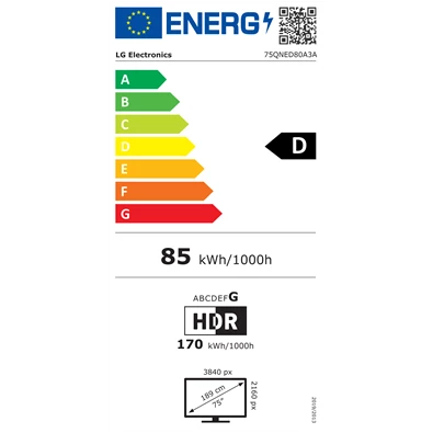 LG 75" 75QNED80A3A 4K UHD AI Smart QNED TV LG 75" 75QNED80A3A 4K UHD AI Smart QNED TV