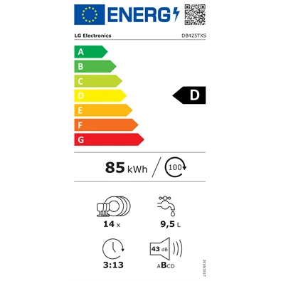 LG DB425TXS beépíthető 14 terítékes mosogatógép LG DB425TXS beépíthető 14 terítékes mosogatógép