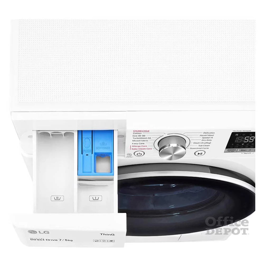 LG F2DV5S7S1E fehér, elöltöltős, keskeny, max.1200ford., 7 kg/5 kg, mosó-szárítógép