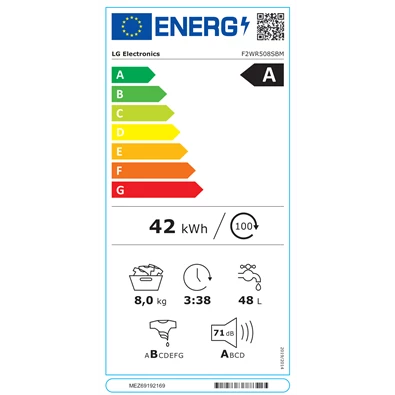 LG F2WR508SBM keskeny 8 kg sötét inox elöltöltős mosógép LG F2WR508SBM keskeny 8 kg sötét inox elöltöltős mosógép
