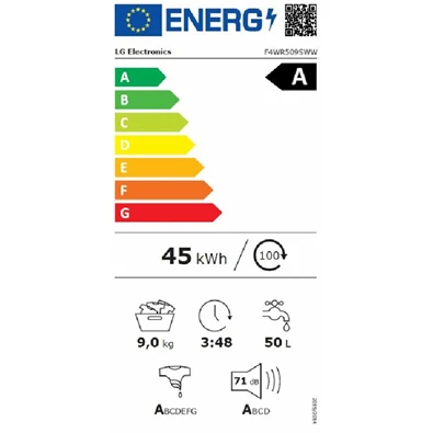 LG F2WR509SWW keskeny 9 kg elöltöltős mosógép LG F2WR509SWW keskeny 9 kg elöltöltős mosógép