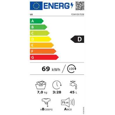 LG F2WV3S7S3E keskeny 7 kg elöltöltős mosógép LG F2WV3S7S3E keskeny 7 kg elöltöltős mosógép