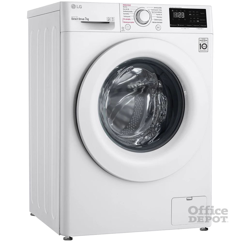 LG F2WV3S7S3E fehér, elöltöltős, keskeny, max.1200ford., 7 kg, mosógép