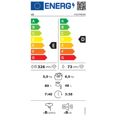 LG F4J3TM5WE mosó-szárítógép LG F4J3TM5WE mosó-szárítógép