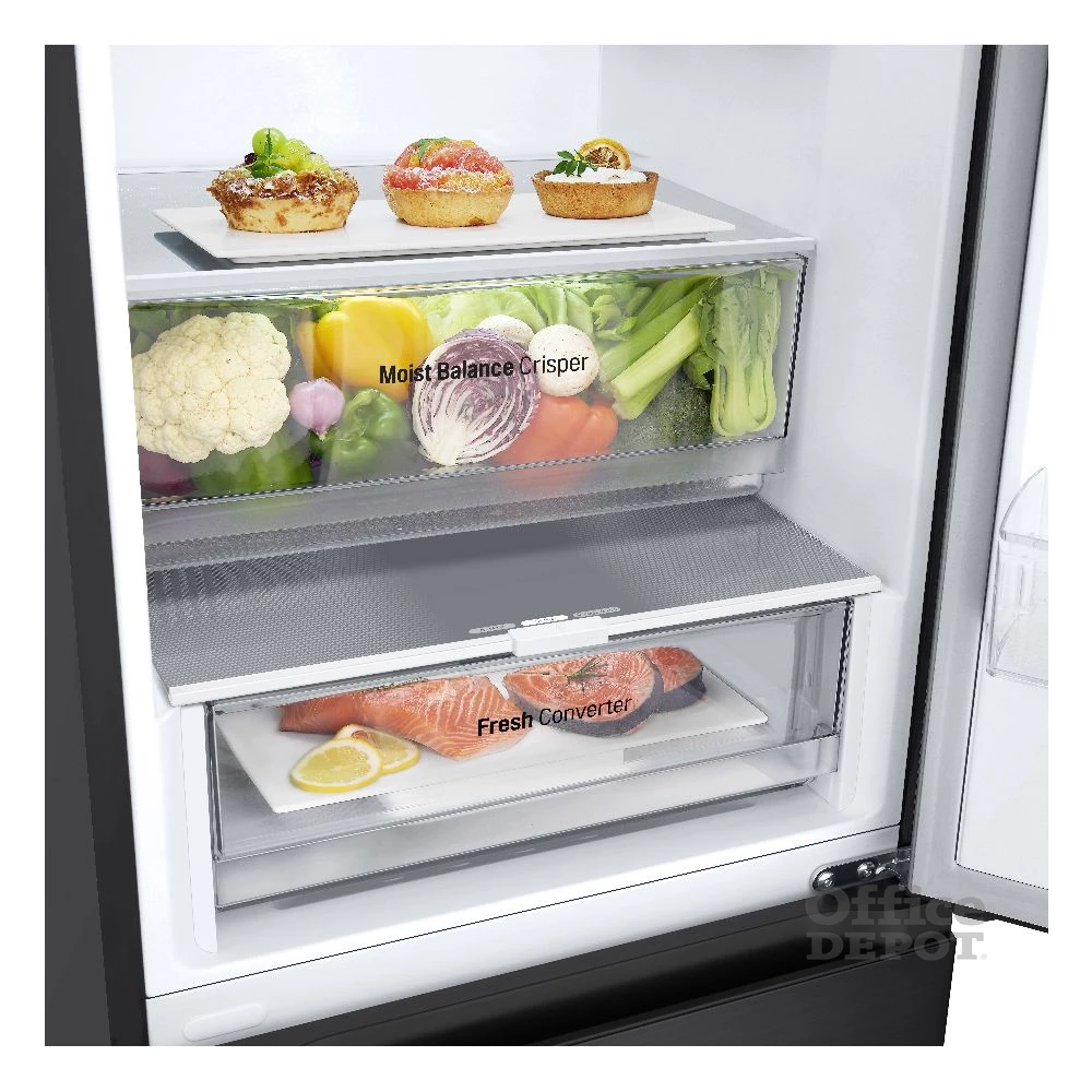 LG GBV3100EEP fekete, alulfagyasztós, Hűtő:234L, Fagyasztó:110L, Total No frost hűtőszekrény