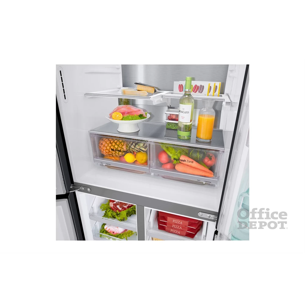 LG GMX844MC6F fekete, Side-by-Side, Hűtő:288L, Fagyasztó:220L, No frost hűtőszekrény