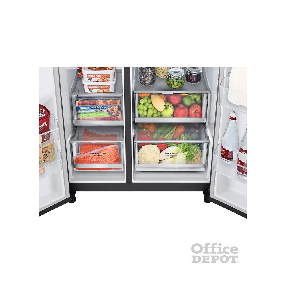 LG GSXV90MCDE fekete, Side-by-Side, Hűtő:416L, Fagyasztó:219L, Total No frost hűtőszekrény