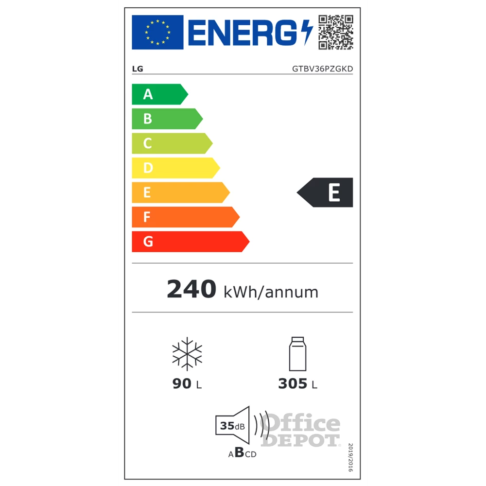 LG GTBV36PZGKD hamvasezüst, felülfagyasztós, Hűtő:240L, Fagyasztó:90L, DoorCooling hűtőszekrény