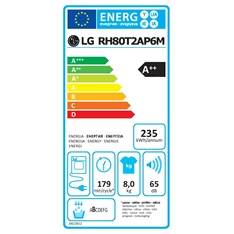 LG RH80T2AP6M 8 kg hőszivattyús szárítógép LG RH80T2AP6M 8 kg hőszivattyús szárítógép