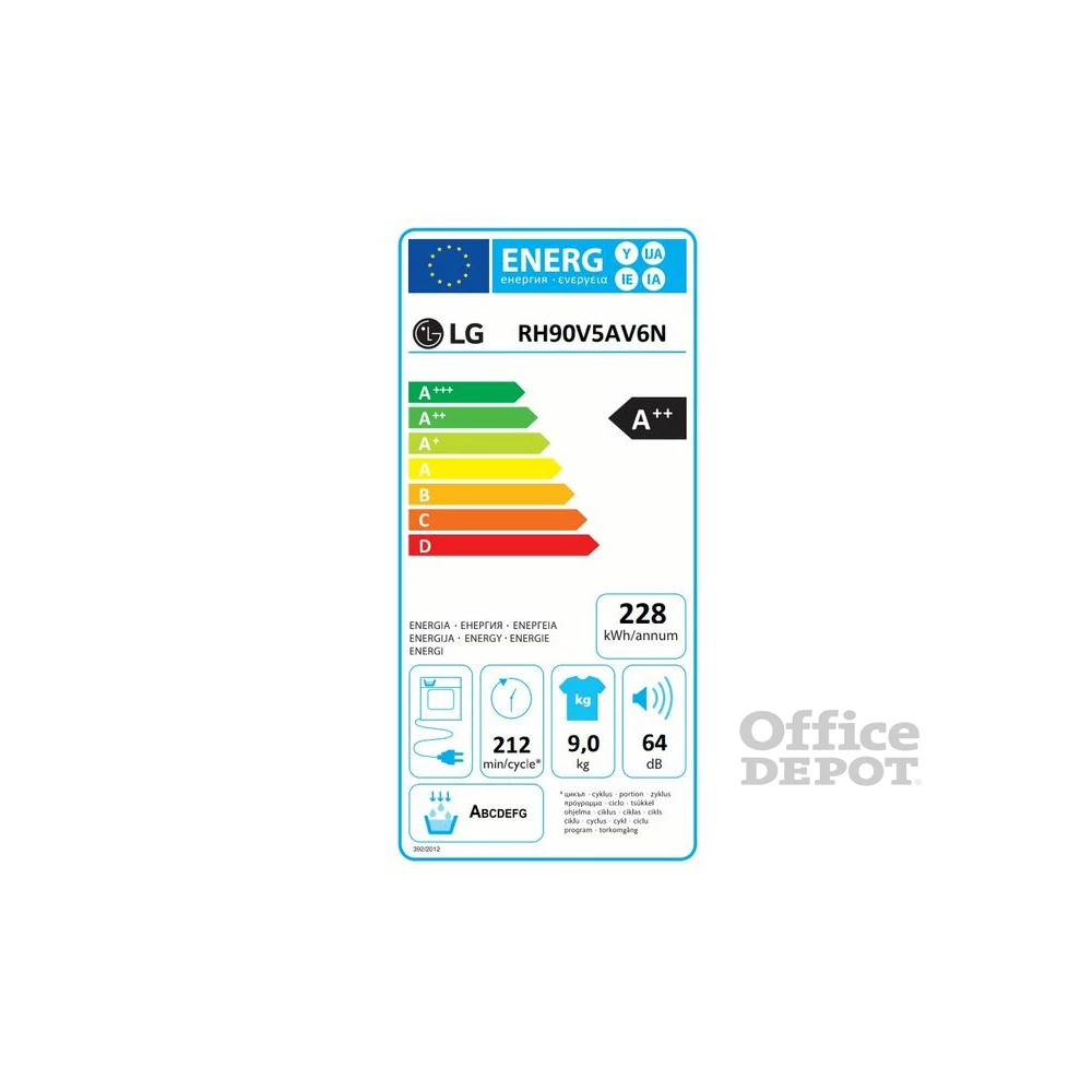 LG RH90V5AV6N fehér, 9 kg, hőszivattyús, szárítógép