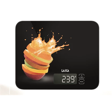Laica KS5015L narancs mintás fekete digitális konyhai mérleg Laica KS5015L narancs mintás fekete digitális konyhai mérleg