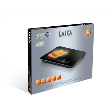 Laica KS5015L narancs mintás fekete digitális konyhai mérleg Laica KS5015L narancs mintás fekete digitális konyhai mérleg