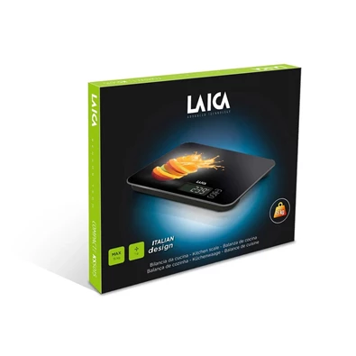 Laica KS5015L narancs mintás fekete digitális konyhai mérleg Laica KS5015L narancs mintás fekete digitális konyhai mérleg