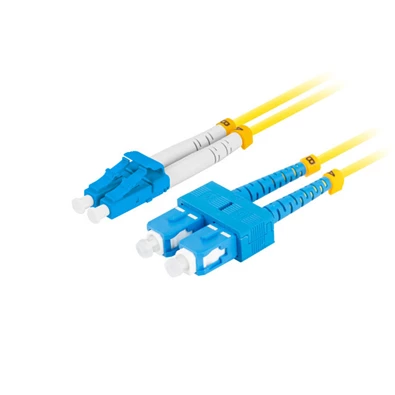Lanberg FO-SULU-SD11-0010-YE duplex optikai patch kábel 2xSC/UPC + 2LC/UPC csatlakozóval, duplex 9/125 LSZH, 1m Lanberg FO-SULU-SD11-0010-YE duplex optikai patch kábel 2xSC/UPC + 2LC/UPC csatlakozóval, duplex 9/125 LSZH, 1m