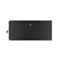 Lanberg WAFA-5604-10B 19" 12U SZÉL:570mm MÉLY:600mm MAG:277mm összeszerelt üvegajtós fekete fali rack szekrény