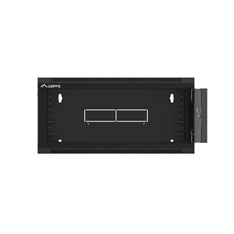 Lanberg WAFA-5604-10B 19" 12U SZÉL:570mm MÉLY:600mm MAG:277mm összeszerelt üvegajtós fekete fali rack szekrény