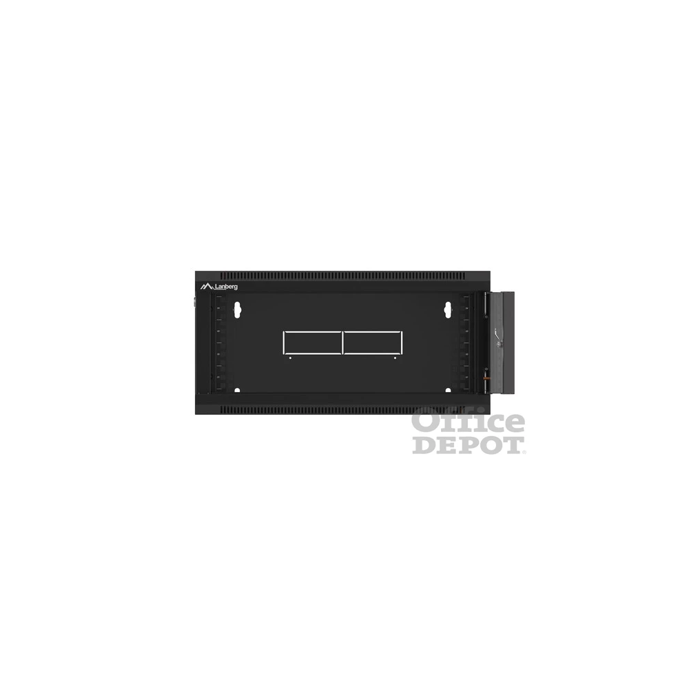 Lanberg WAFA-5604-10B 19" 12U SZÉL:570mm MÉLY:600mm MAG:277mm összeszerelt üvegajtós fekete fali rack szekrény