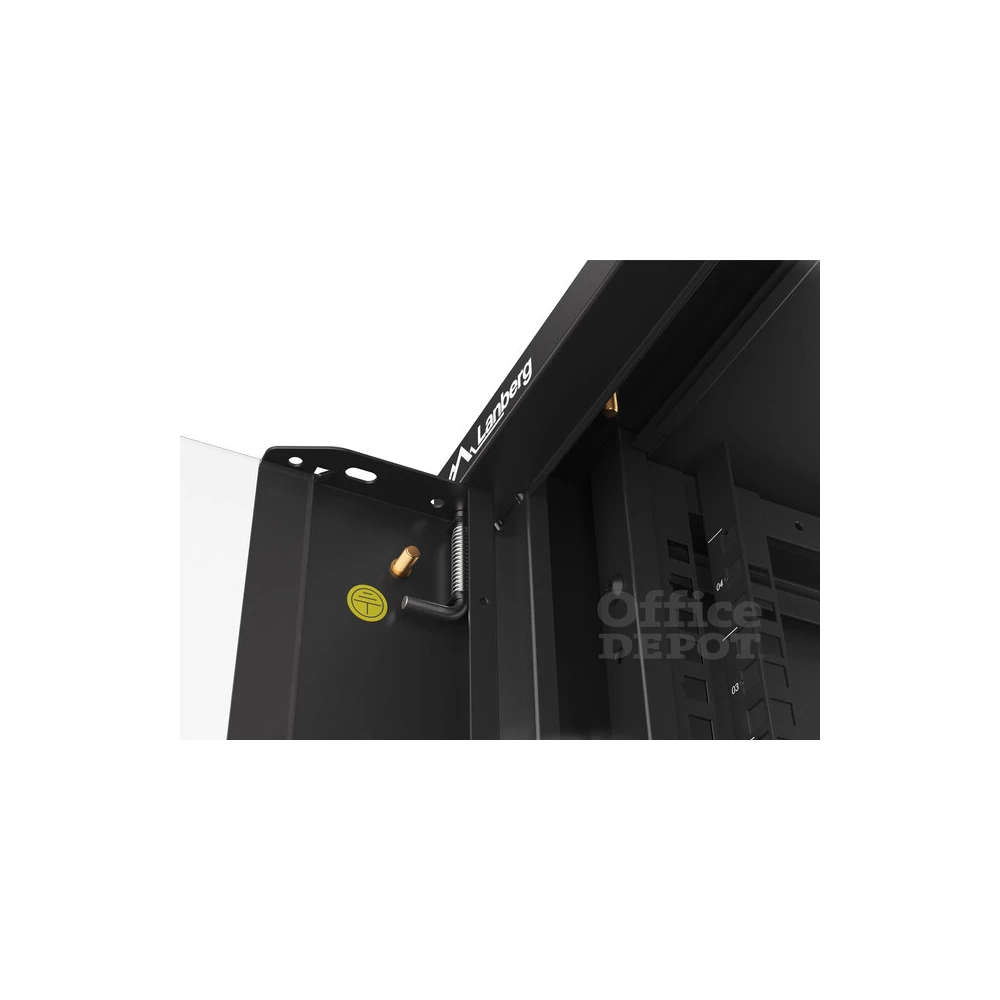 Lanberg WAFA-5604-10B 19" 12U SZÉL:570mm MÉLY:600mm MAG:277mm összeszerelt üvegajtós fekete fali rack szekrény