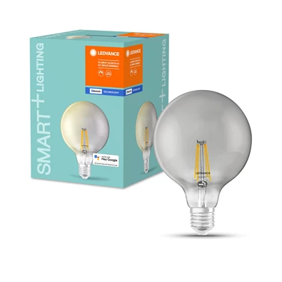 Ledvance Smart+ Bluetooth vezérlésű 6W 2700K E27, dimmelhető gömb alakú filament LED fényforrás Ledvance Smart+ Bluetooth vezérlésű 6W 2700K E27, dimmelhető gömb alakú filament LED fényforrás
