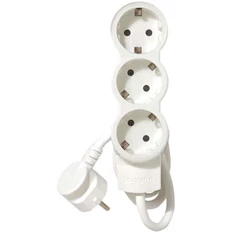 Legrand 695001 ST 1,5m vezetékkel fehér-szürke 3x2P+F elosztósor Legrand 695001 ST 1,5m vezetékkel fehér-szürke 3x2P+F elosztósor
