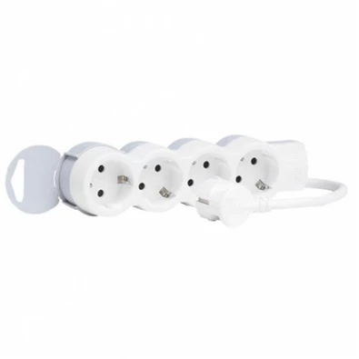 Legrand 695006 ST 1,5m vezetékkel fehér-szürke 4x2P+F elosztósor Legrand 695006 ST 1,5m vezetékkel fehér-szürke 4x2P+F elosztósor