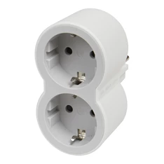 Legrand 694516 kettős 16A fehér-szürke 2P+F elosztó biztonsági zsaluval Legrand 694516 kettős 16A fehér-szürke 2P+F elosztó biztonsági zsaluval