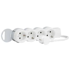 Legrand 695006 ST 1,5m vezetékkel fehér-szürke 4x2P+F elosztósor Legrand 695006 ST 1,5m vezetékkel fehér-szürke 4x2P+F elosztósor