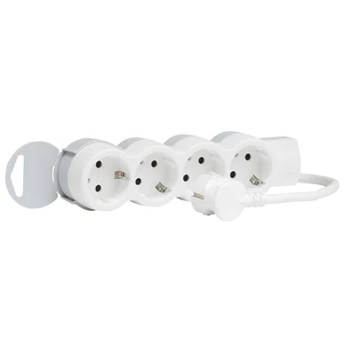 Legrand 695006 ST 1,5m vezetékkel fehér-szürke 4x2P+F elosztósor Legrand 695006 ST 1,5m vezetékkel fehér-szürke 4x2P+F elosztósor