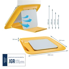 Leitz COSY Ergo 13"-17" meleg sárga laptop állvány Leitz COSY Ergo 13"-17" meleg sárga laptop állvány