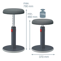 Leitz COSY Ergo Active bársony szürke ergonomikus ülő-álló szék Leitz COSY Ergo Active bársony szürke ergonomikus ülő-álló szék