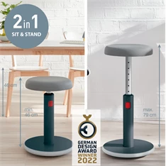 Leitz COSY Ergo Active bársony szürke ergonomikus ülő-álló szék Leitz COSY Ergo Active bársony szürke ergonomikus ülő-álló szék