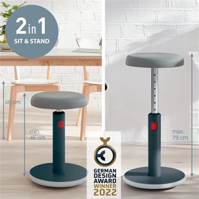 Leitz COSY Ergo Active bársony szürke ergonomikus ülő-álló szék Leitz COSY Ergo Active bársony szürke ergonomikus ülő-álló szék