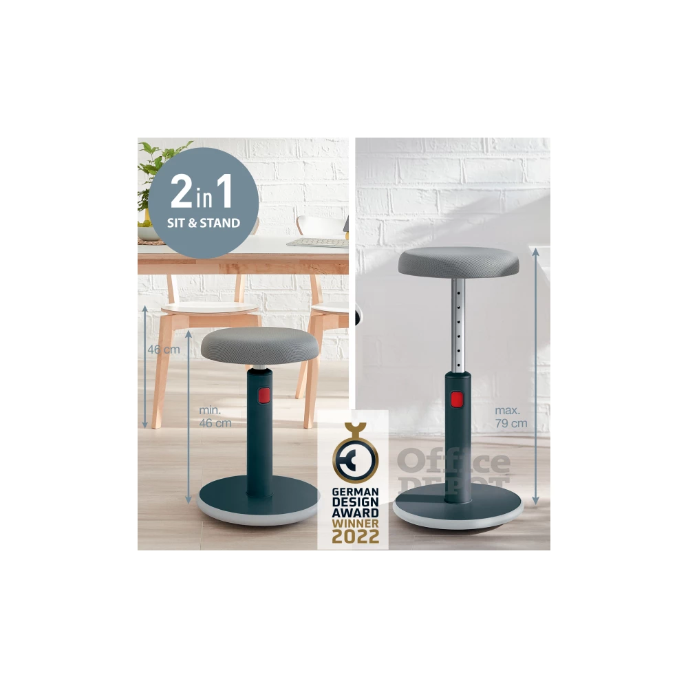 Leitz COSY Ergo Active bársony szürke ergonomikus ülő-álló szék