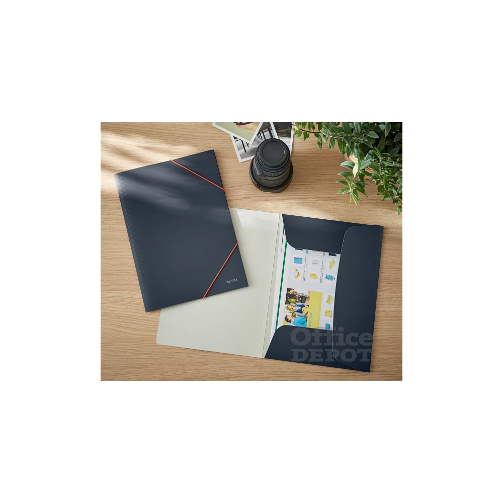 Leitz COSY Soft touch A4 bársony szürke gumis karton mappa