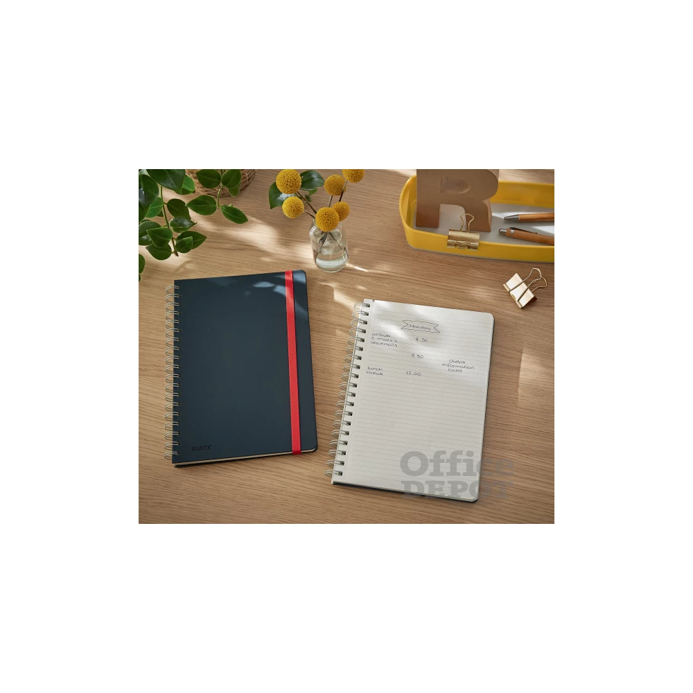 Leitz COSY Soft touch B5 bársony szürke vonalas spirálfüzet