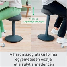 Leitz Ergo Active sötétszürke komfort ülőfelületű billenő ülőszék Leitz Ergo Active sötétszürke komfort ülőfelületű billenő ülőszék