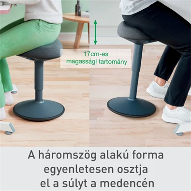 Leitz Ergo Active sötétszürke komfort ülőfelületű billenő ülőszék Leitz Ergo Active sötétszürke komfort ülőfelületű billenő ülőszék