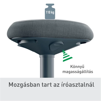 Leitz Ergo Active sötétszürke komfort ülőfelületű billenő ülőszék Leitz Ergo Active sötétszürke komfort ülőfelületű billenő ülőszék