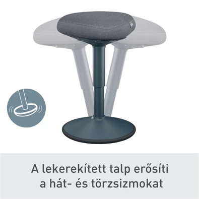 Leitz Ergo Active sötétszürke komfort ülőfelületű billenő ülőszék Leitz Ergo Active sötétszürke komfort ülőfelületű billenő ülőszék
