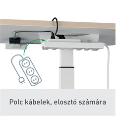 Leitz Ergo kisméretű fehér felállásra emlékeztetővel ellátott elektromos ülő-álló asztal Leitz Ergo kisméretű fehér felállásra emlékeztetővel ellátott elektromos ülő-álló asztal