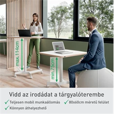 Leitz Ergo kisméretű fehér ülő-álló asztal Leitz Ergo kisméretű fehér ülő-álló asztal