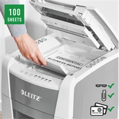 Leitz IQ AutoFeed SmallOffice 100 P4 Pro automata iratmegsemmisítő Leitz IQ AutoFeed SmallOffice 100 P4 Pro automata iratmegsemmisítő