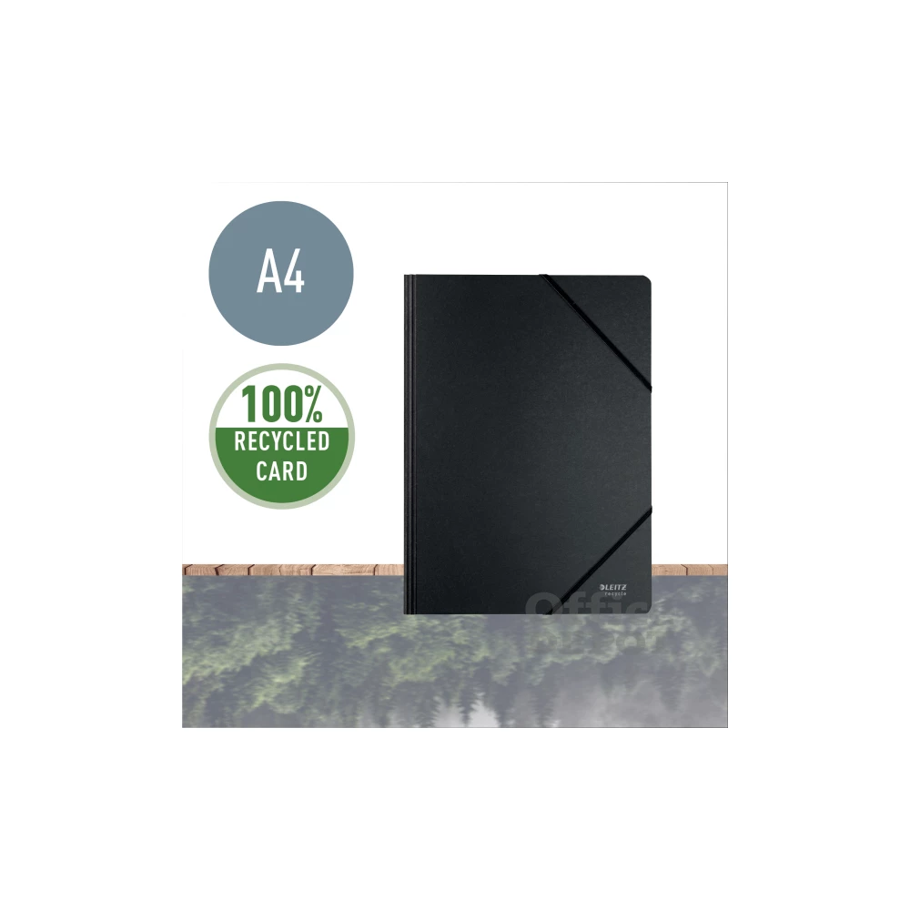 Leitz Recycle A4 karton fekete gumis mappa